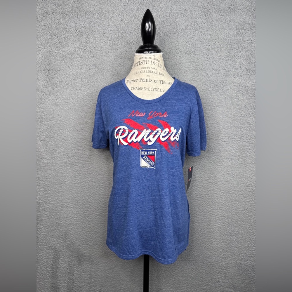 Fantastics New York Rangers Hit the Ice Tri-Blend T-Shirt Women’s L NWT